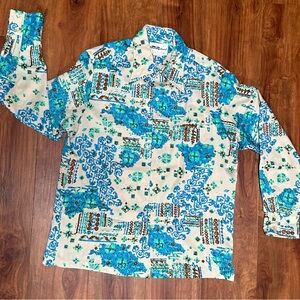 Tori Richard 70s Vintage Retro Long sleeve Aloha Shirt Men’s Large